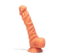 X-MEN élethű dildó Greg's 8.3" Cock Flesh - Közepes méretű, herékkel, letapasztható, testszínű, PVC (20 cm)