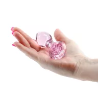 NS NOVELTIES fenékdugó Crystal Gem Pink - üveg, rózsaszín színben, drágakő alakú talppal, vízálló (8.9 cm)