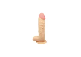 CHARMLY TOY élethű dildó Charmly Realistic Dildo 6" Flesh - realisztikus, közepes méretű,testszínű, letapasztható, herés, vízálló, TPE(15, 2 cm)