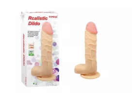 CHARMLY TOY élethű dildó Charmly Realistic Dildo 6" Flesh - realisztikus, közepes méretű,testszínű, letapasztható, herés, vízálló, TPE(15, 2 cm)