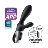 SATISFYER csiklóizgatós vibrátor Heat Climax + - fekete színben, vízálló, okos, melegítő funkcióval, akkumulátoros, ingyenes applikációval