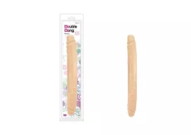 CHARMLY TOY kétvégű dildó Charmly Pliable Double Dong 13" Flesh - realisztikus, testszínű, flexibilis, vízálló, TPE (33 cm)