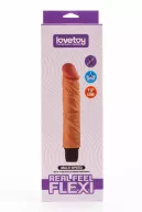 LOVETOY élethű vibrátor 9.8" Real Feel Flexi Multi Speed Vibrator 4 - realisztikus, vízálló, elemes, PVC (25 cm)