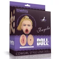 LOVETOY guminő Cowgirl Style Love Doll Flesh - felfújható, testszínű, átlagos méretű, 3D-s arccal, 3 kéjnyílással, lábpumpával, javítókészlettel