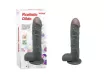 CHARMLY TOY élethű dildó Charmly Realistic Dildo 6" Black - realisztikus,közepes méretű,sötét testszínű,letapasztható,herés,vízálló,TPE(15,2 cm)