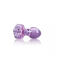 NS NOVELTIES fenékdugó Crystal Flower Purple - üveg, lila színben, virágos talppal, vízálló, (8.9 cm)