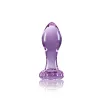 NS NOVELTIES fenékdugó Crystal Flower Purple - üveg, lila színben, virágos talppal, vízálló, (8.9 cm)