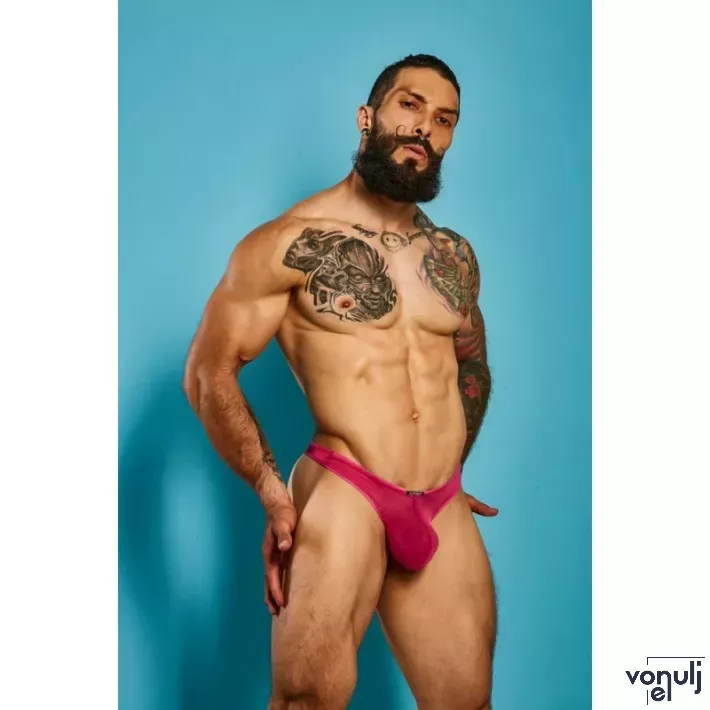 CUT4MEN erotikus férfi alsó Pouch Enhancing Thong Fuchsia XL - fukszia színben, XL méretben