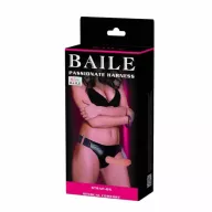 BAILE felcsatolható dildó Passionate Harness - realisztikus, testszínű, állítható hevederrel,  PVC, 19 cm dildóval