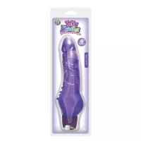 NS NOVELTIES élethű vibrátor Jelly Rancher 8"  Purple - realisztikus, lila színben, csiklóstimuláló felszínnel, elemes, TPE, vízálló (23 cm)