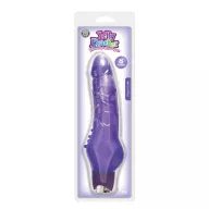 NS NOVELTIES élethű vibrátor Jelly Rancher 8"  Purple - realisztikus, lila színben, csiklóstimuláló felszínnel, elemes, TPE, vízálló (23 cm)