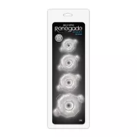 RENEGADE péniszgyűrű szett Vitality Rings Clear - áttetsző, 4 különböző méretű, vízálló, vibráció nélküli