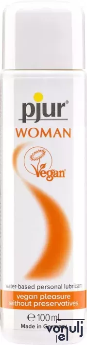 PJUR intim síkosító Woman Vegan 100 ml - hölgyeknek,vízbázisú,vegán,parabén,paraffin,glicerin,illat- és színezékmentes,óvszerhez és segédeszközhöz is