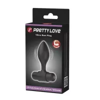 PRETTY LOVE fenékdugó Vibra Butt Plug Black - fekete színben, vibrátoros, elemes