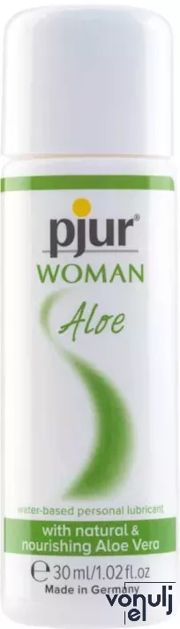 PJUR intim síkosító Woman Aloe 30 ml - hölgyeknek, vízbázisú, aloe verával, hidratáló, hosszantartó, parabén- és paraffinmentes, érzékeny bőrre is