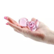 NS NOVELTIES fenékdugó Crystal Heart Pink - üveg, rózsaszín színben, szív alakú talppal, vízálló (8.9 cm)
