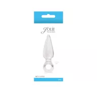 NS NOVELTIES fenékdugó Jolie Pleasures Mini Clear -  áttetsző, fogógyűrűs, vízálló, TPE, 9 cm