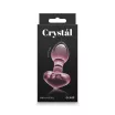 NS NOVELTIES fenékdugó Crystal Heart Pink - üveg, rózsaszín színben, szív alakú talppal, vízálló (8.9 cm)