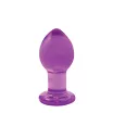 NS NOVELTIES fenékdugó Crystal Medium Purple - lila színben, üveg, M méretben, vízálló (7,6 cm)