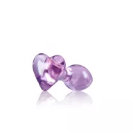 NS NOVELTIES fenékdugó Crystal Heart Purple - üveg, lila színben, szív alakú talppal, vízálló (8.9 cm)