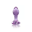 NS NOVELTIES fenékdugó Crystal Heart Purple - üveg, lila színben, szív alakú talppal, vízálló (8.9 cm)