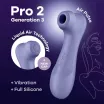 SATISFYER léghullámos csiklóizgató Pro 2 Generation 3 with Liquid Air - lila színben, rezgő funkcióval, vízálló, akkumulátoros