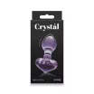 NS NOVELTIES fenékdugó Crystal Heart Purple - üveg, lila színben, szív alakú talppal, vízálló (8.9 cm)