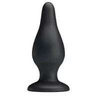 PRETTY LOVE fenékdugó Sturdy Silicone Anal Plug - fekete színben, letapasztható, vízálló, szilikon (15.4 cm)