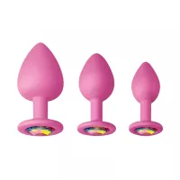 NS NOVELTIES análszett Glams Spades Trainer Kit Pink - rózsaszín színben, 3 különböző fenékdugó, vízálló, szilikon