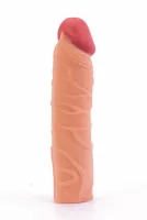 LOVETOY péniszköpeny Pleasure X-Tender Penis Sleeve 2 - realisztikus, testszínű, vízálló, (17 cm)