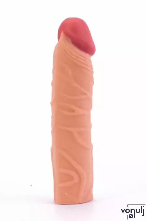 LOVETOY péniszköpeny Pleasure X-Tender Penis Sleeve 2 - realisztikus, testszínű, vízálló, (17 cm)