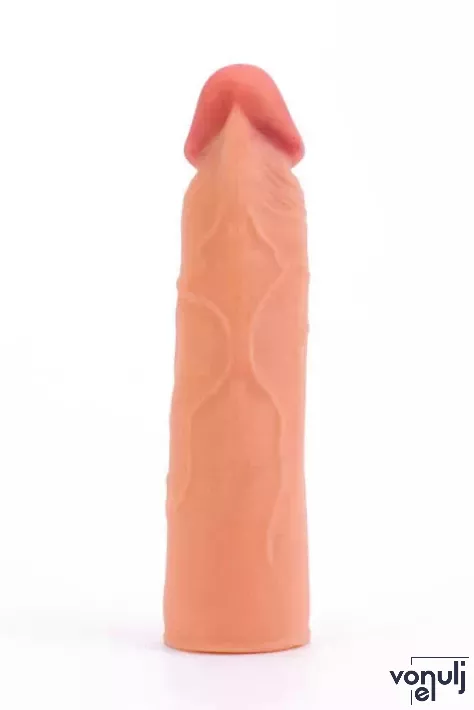 LOVETOY péniszköpeny Pleasure X-Tender Penis Sleeve 1 - realisztikus, testszínű, vízálló, (17 cm)