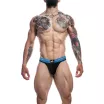 CUT4MEN erotikus férfi alsó Rugby Jockstrap ElectricBlue M - kék- fekete színben, M méretben