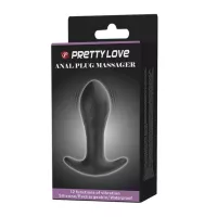 PRETTY LOVE fenékdugó Anal Plug Massager Black - fekete színben, vibrátoros, vízálló, akkumulátoros