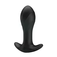 PRETTY LOVE fenékdugó Anal Plug Massager Black - fekete színben, vibrátoros, vízálló, akkumulátoros