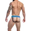 CUT4MEN erotikus férfi alsó Rugby Jockstrap ElectricBlue XL - kék- fekete színben, XL méretben