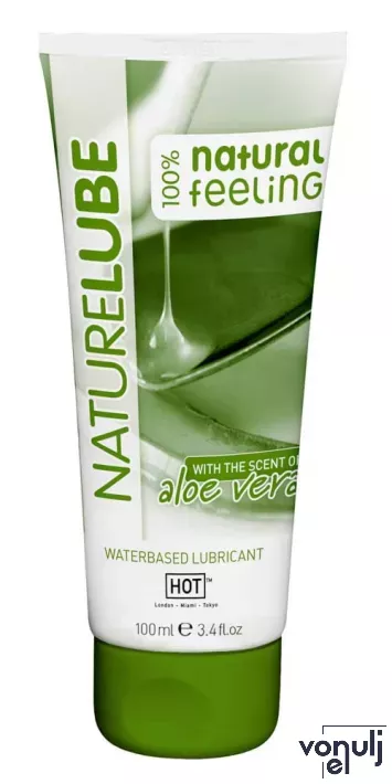 HOT intim síkosító Nature Lube Waterbased Aloe Vera 100 ml - vízbázisú, aloe verával, bőrtápláló, hosszantartó, óvszerhez és segédeszközhöz is