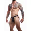 CUT4MEN BL4CK erotikus férfi alsó Ergonomic Black Jockstrap XL - fekete színben, XL méretben