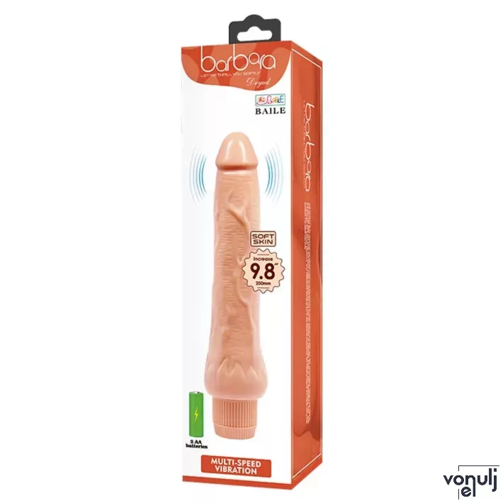 BAILE élethű vibrátor Barbara Dryad Realistic Multi-Speed Vibrator 9,8" -  realisztikus, elemes, TPR (25 cm)