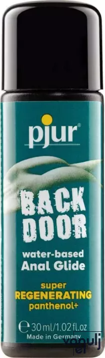 PJUR intim síkosító Back Door Regenerating Anal Glide Bottle 30 ml - anális, vízbázisú, panthenollal és kamillával a nyugtató és regeneráló hatásért