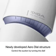 TENGA maszturbátor Aero Cobalt Ring - vákuumos, vízálló, fehér design tokban