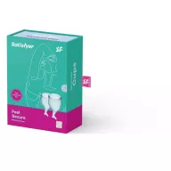 SATISFYER intimkehely Feel Secure Menstrual Cup Light Blue - világoskék színben, 1 db 15 ml-es és 1 db 20 ml-es kehely, vízálló