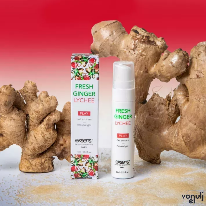 Vágyfokozó gél Exsens Fresh Ginger Litchi 15 ml - ehető