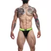 CUT4MEN erotikus férfi alsó Rugby Jockstrap- NeonLime XL - sárga- fekete színben, XL méretben