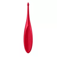 SATISFYER rezgő csiklóizgató Twirling Fun - piros színben, vízálló, akkumulátoros