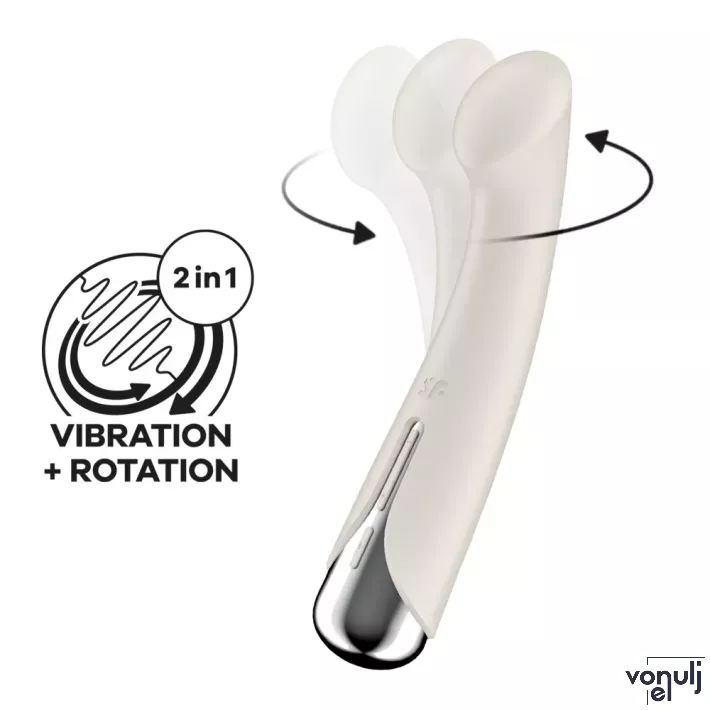 G pont vibrátor Satisfyer Spinning 1 beige - akkumulátoros,vízálló