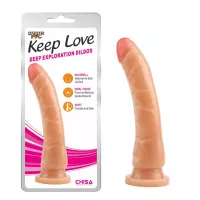 Chisa Novelties élethű dildó Deep Exploration Dildo - közepes méretű, letapasztható, testszínű, PVC (23 cm)