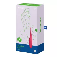 SATISFYER rezgő csiklóizgató Twirling Fun - piros színben, vízálló, akkumulátoros