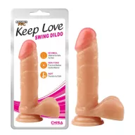 CHISA NOVELTIES élethű dildó Swing Dildo - közepes méretű, letapasztható, herékkel, testszínű, vízálló, PVC (20 cm)