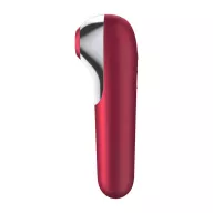 SATISFYER léghullámos csiklóizgató és vibrátor Dual Love Red - bordó színben, vízálló, akkumulátoros, ingyenes applikációval